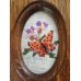 画像3: オランダ アンティーク お花と蝶の刺繍 木製フレーム 壁掛け (3)